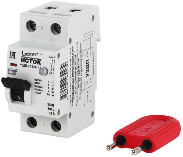 Устройство защиты от дугового пробоя УЗДП/УЗИС-ИСТОК-С1-32А-П-1-2-000-10-ИСТ-002